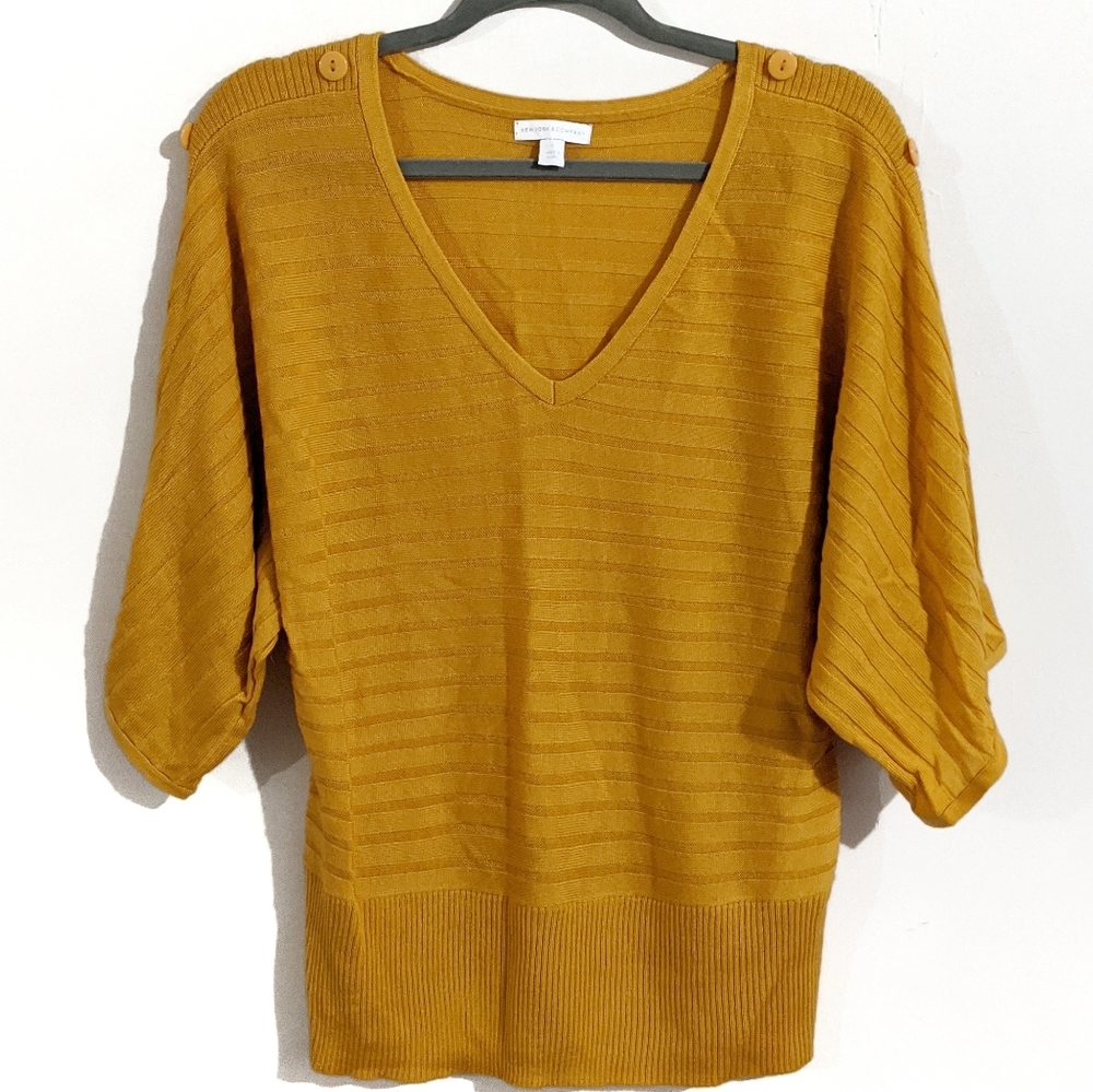 New York and Company Mustard Vneck Sweater